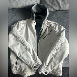 Size M White Leather “Express” Jacket